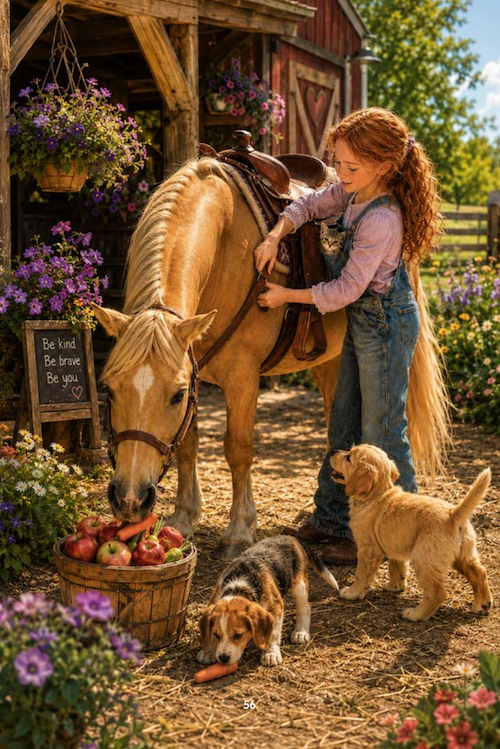 Joy with Champ and Saddle