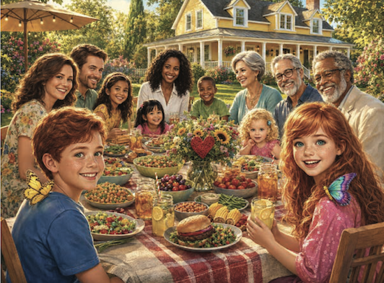 Joy and family picnic