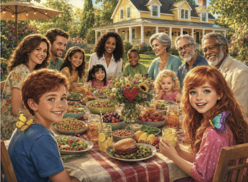 Joy with family