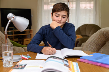 boy doing homework