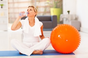 lady water orange ball