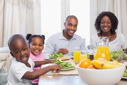 black family at dinner table