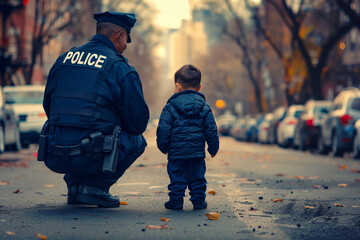 Policeman and kid
