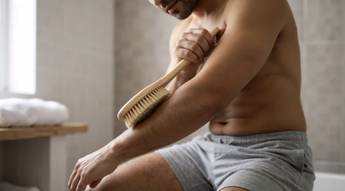 dry brushing - man